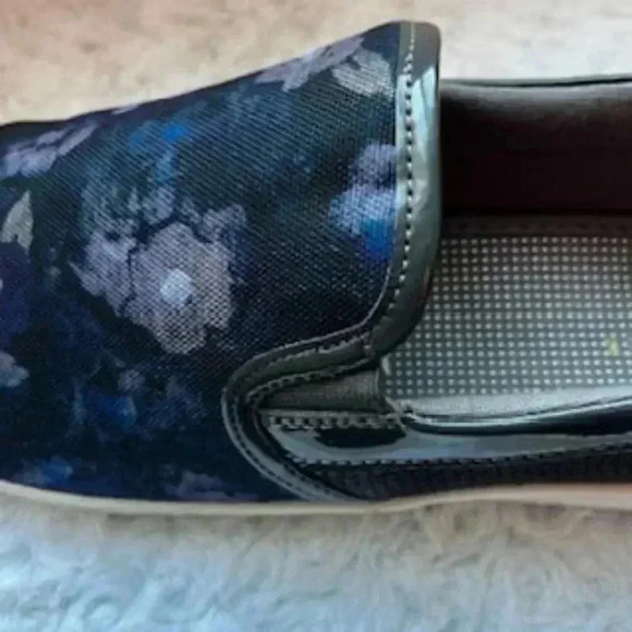Ted Baker London Shoes Floral Print Navy Blue Slip On‎ Loafers Men’s Size 12 - Picture 6 of 12